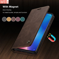 CaseMe Leather Case For Xiaomi Mi9 Mi9T 10T Lite 5G Magnetic Phone Wallet for Redmi Note 8 Luxury Flip Cover K20 10 CC9 Pro