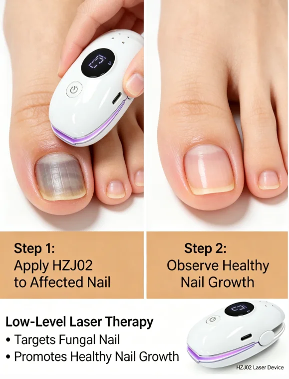 Safe Home Use Nail Laser Device, Reduce Yellow & Brittle Nails with Consistent Light Therapy