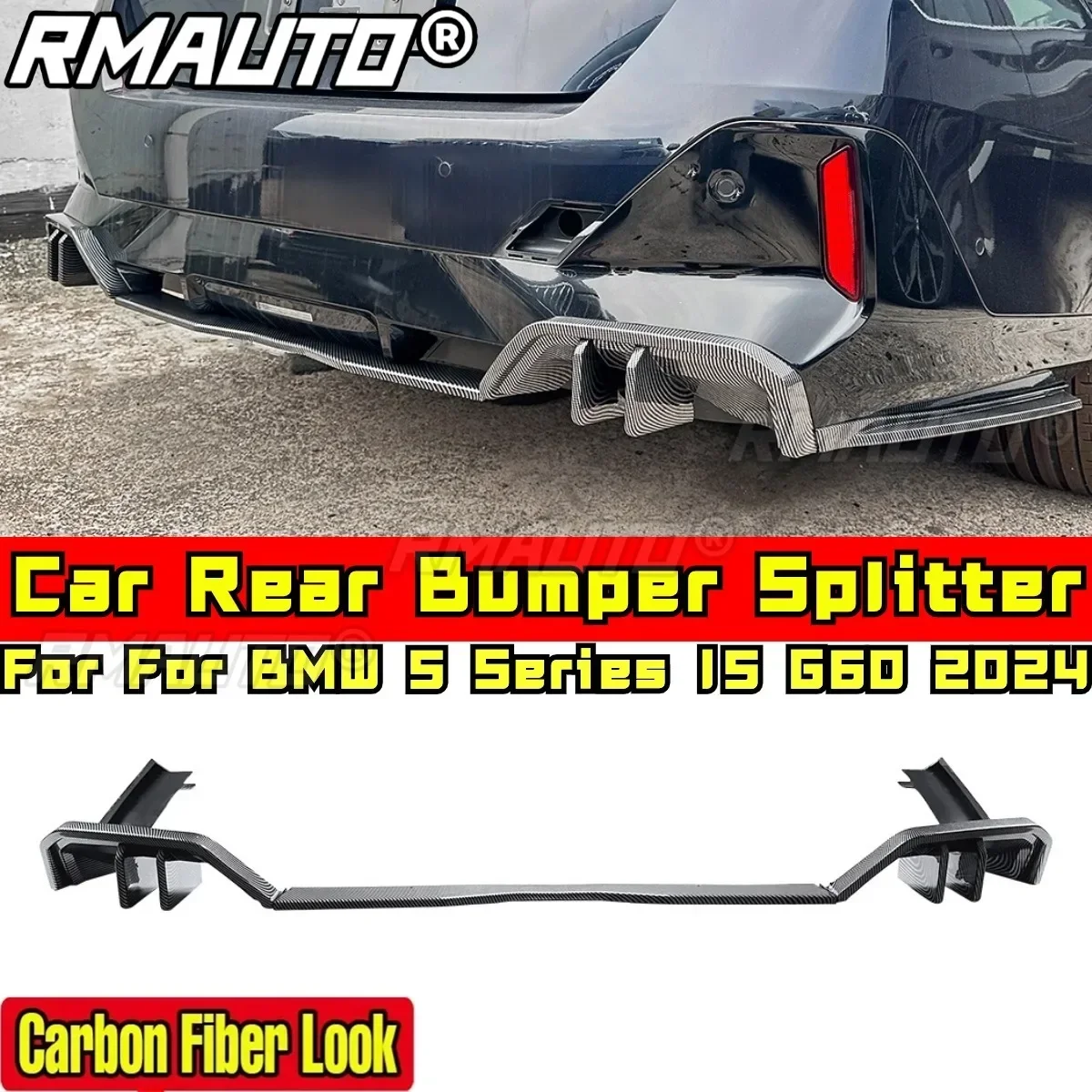 

Для BMW 5 серии I5 G60 2024 Комплект кузова задний бампер губа из углеродного волокна вид M-Sport стиль задний бампер спойлер автомобильные аксессуары