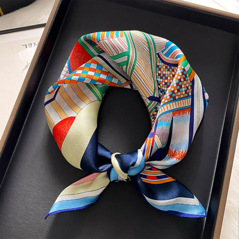 2023 New Square Silk Scarf for Men 53*53cm 100% Natural Silk Square Scarves Male Luxury Pure Silk Neckerchief Neck Scarf Bandana