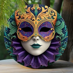 Faux Cutout Painting Circular Wreath Sign Living Room Decoration Valentine's Day Gifts De Lis Mardi Gras Theme Decoration K283