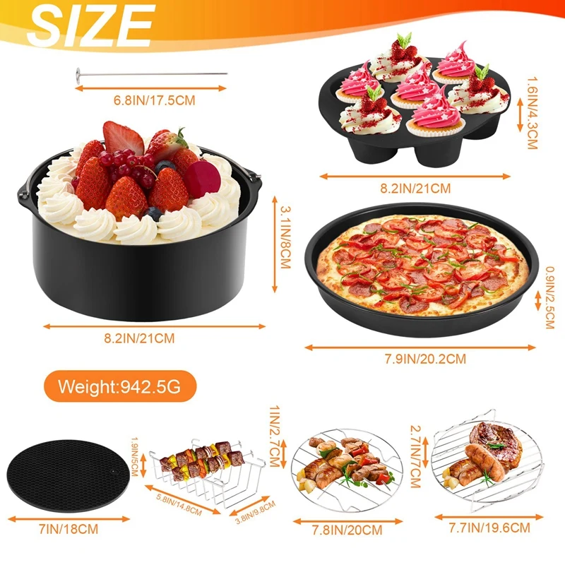 Juego de 7 accesorios para olla a presión, vaporera y freidora de aire compatibles con Ninja Foodi 5 y 6,5 y 8 Qt OP101,OP301,OP302