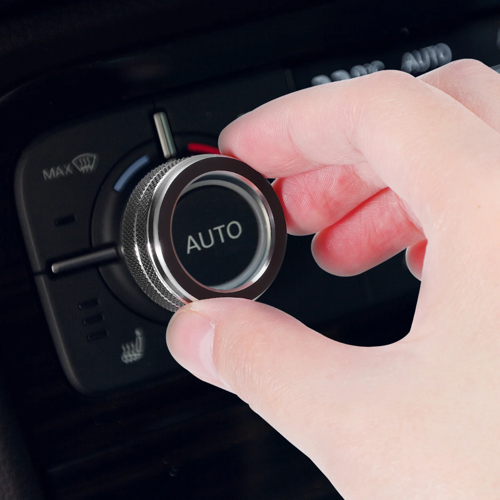 

2pcs Air Conditioning Knob Covers Stylish Durable Scratch Resistant Easy Installation Textured Panel Trim Center