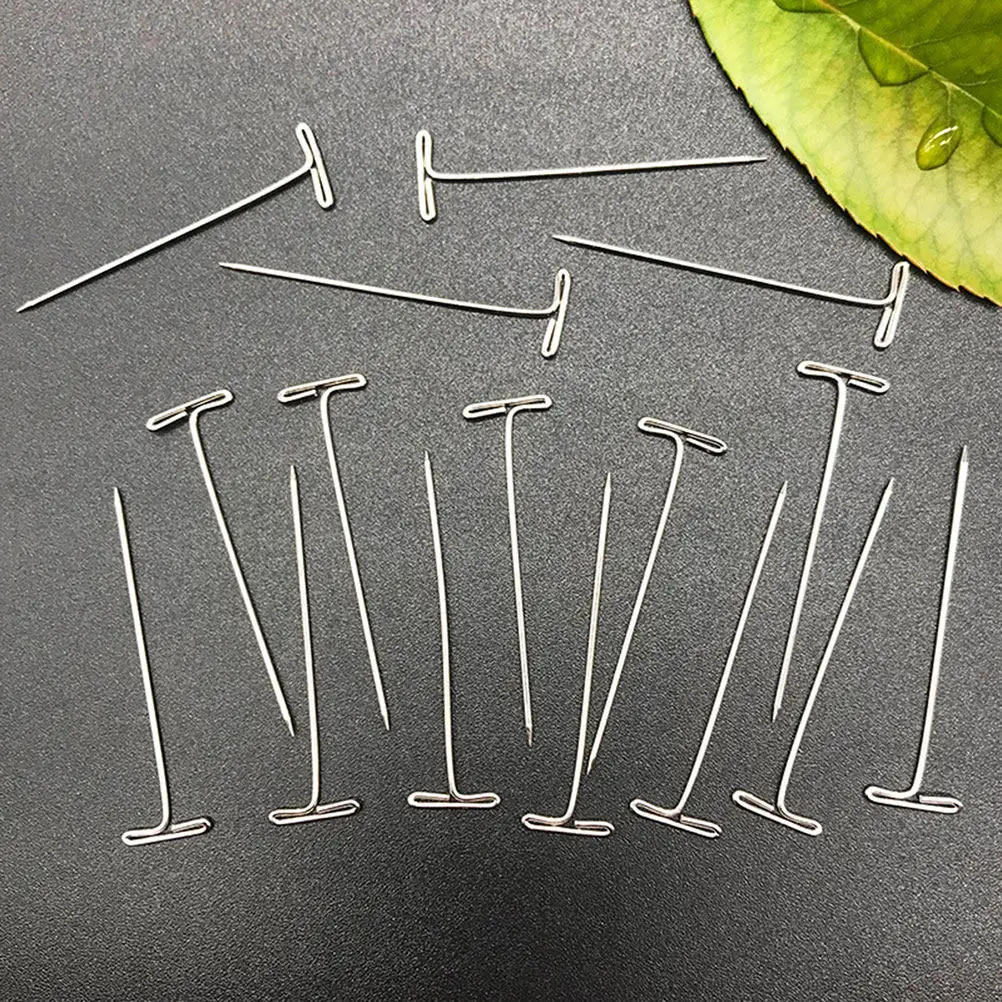

50Pcs Steel T Pins T Pins for Styling Hairpieces Blocking Knitted Projects Tailoring Seamstress Crafts Modeling Display