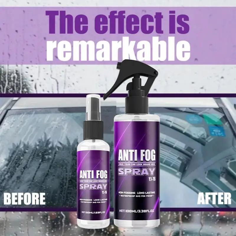 Anti-Fog Car Glass Cleaner Car Spray Water Cleaner Agent Anti Fog Prevent Fogging Rain Prevention Improve Driving Visibility