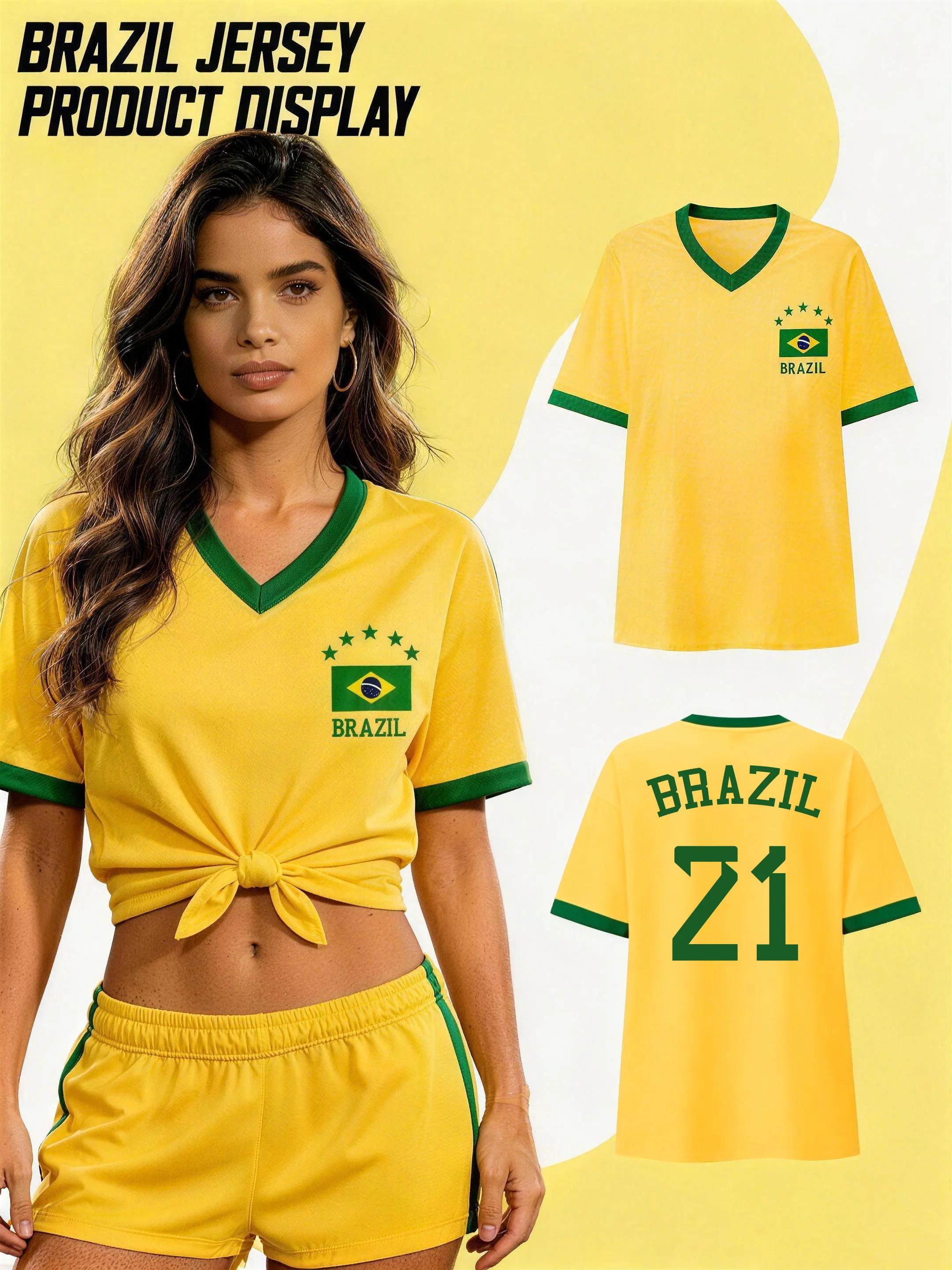 Brazil National Team Women's Sporty Jersey T-Shirt