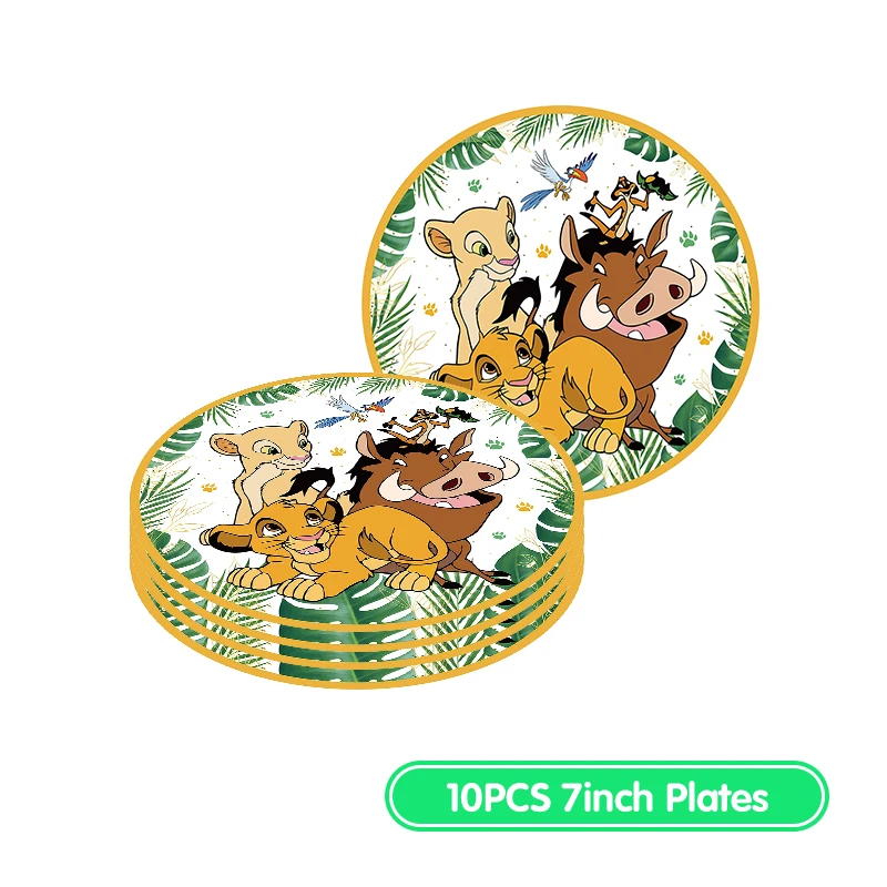 Disney Lion King Birthday Decoration Paper Cups Plates Tableware Set Tablecloth Backdrop Simba Balloons Baby Kids Party Supplies