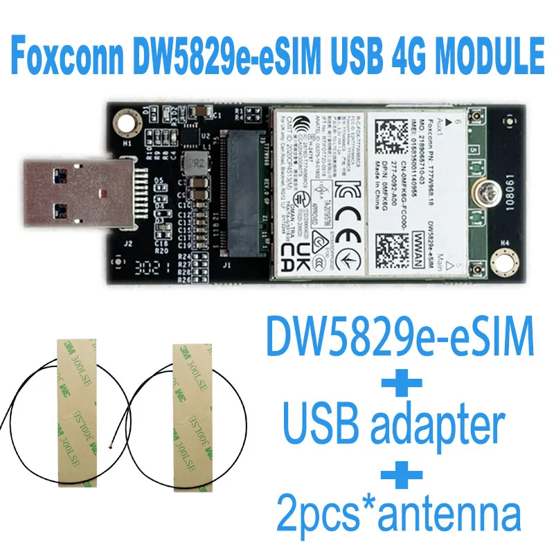 T77W968 DW5829e LTE Cat16 4G Module WWAN Latitude 5420 5424 7424 USB 4G module 7400 2-in-1 7600 7310 7400 7410 7540  DW5829e SIM