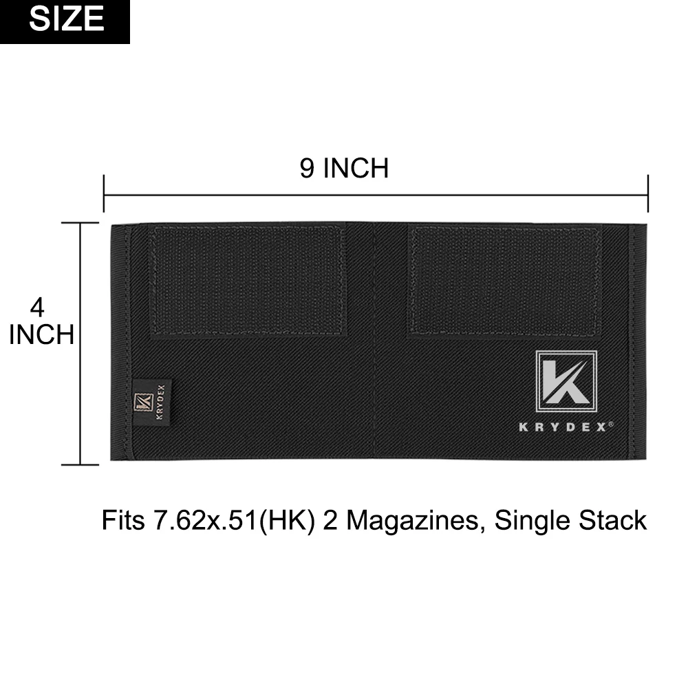 KRYDEX taktyczny dwukarabinowy 7.62 woreczek na magazynki HK elastyczny uchwyt typu Buld-in z zapięciami na hak do zestawu piersiowego MK3 MK4