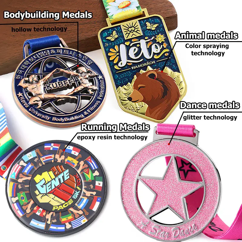 Wholesale Marathon Judo Customized Design Logo Sports Gold Metal Customized Acrylic Blank Medal Manufacturer