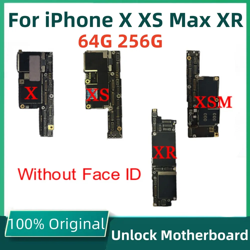 Original Motherboard For IPhone X Motherboard No Face ID Logic Board Support Update Tested Plate Mainboard For iPhone XR XS Max