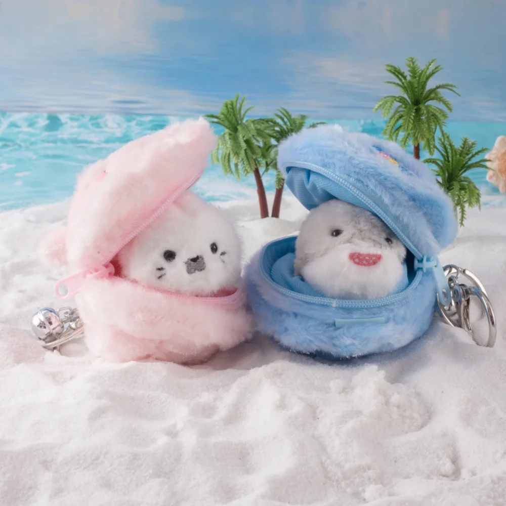 Mini Cute Ocean Animal Plush Keychain Fluffy Whale Octopus Small Turtle Plush Hanging Ornament Backpack Pendant