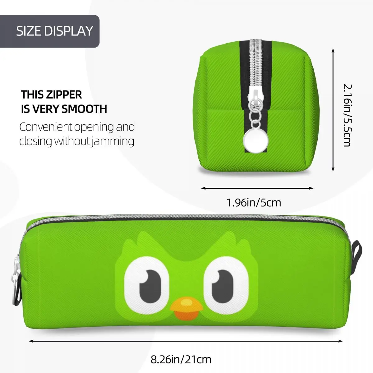 Imagem -04 - Duolingo Face Pencil Case para Meninas e Meninos Classic Cartoon Pen Box Bolsa para Estudantes Lápis Cosméticos Escolares Grande Capacidade