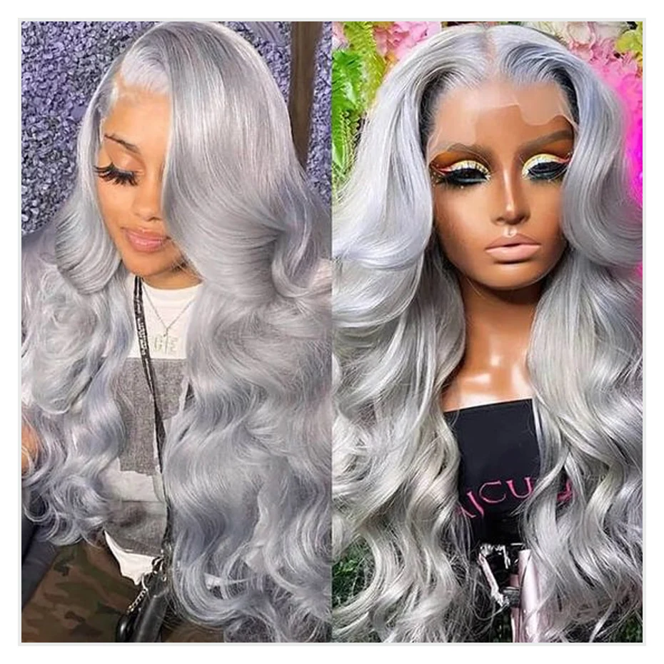 Grey Lace Fronts Wigs Human Hair 613 Hd Lace Frontal Wig 13x6 Vietnamese Raw Hair 30 40 Inch Body Wave Human Hair Wigs