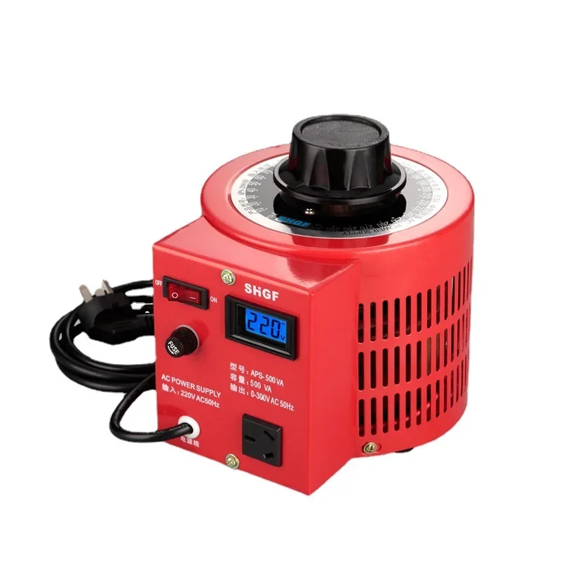 

220V, 0-300V adjustable single phase regulator, carbon brush transformer, 0.5kva AC voltage regulator, 500W Y power supply