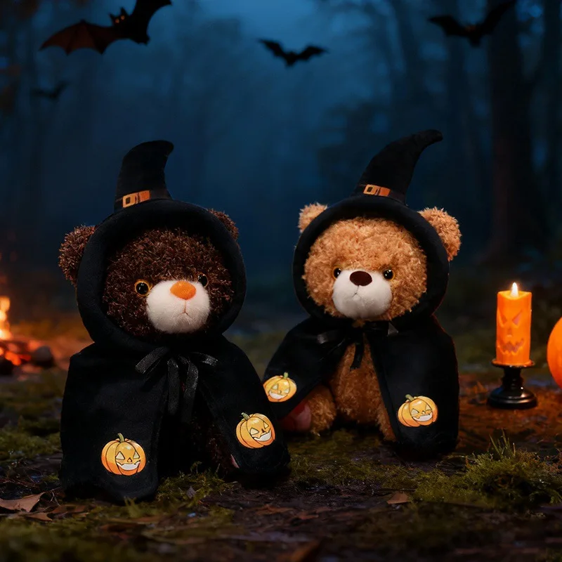 

Cartoon Halloween Simulation Bear Doll Plush Toys Cute Magic Pumpkin Bear Plush Stuffed Doll Room Decoration Halloween Gift
