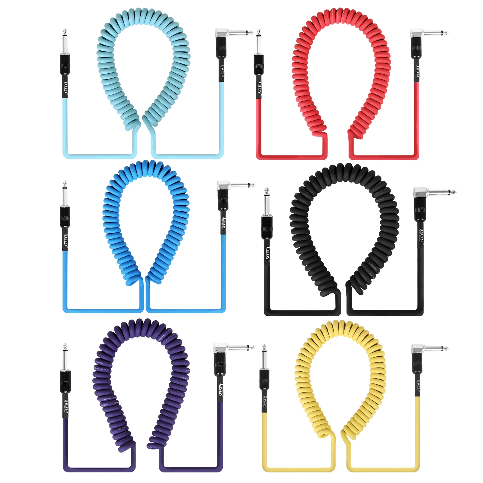 IRIN 3M Spiral-Gitarrenkabel – PE-Rauschunterdrückendes, abgeschirmtes Instrumentenkabel für Übung, Proben und Live-Auftritte – Detail 1