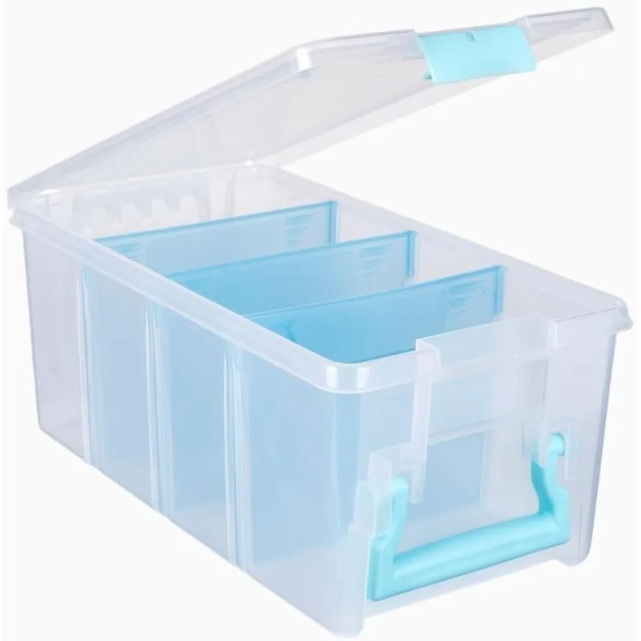 ArtBin 6925AA Semi Satchel com divisórias removíveis Organizador portátil de artesanato de arte com alça [1] Estojo de armazenamento de plástico transparente com