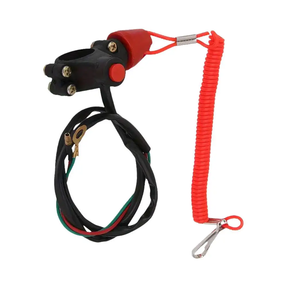 Engine Stop Switch Tether Lanyard Emergency Switch ATV Motorcycle Quad Boat Outboard Engine Kill Stop Engine Switch Push Button