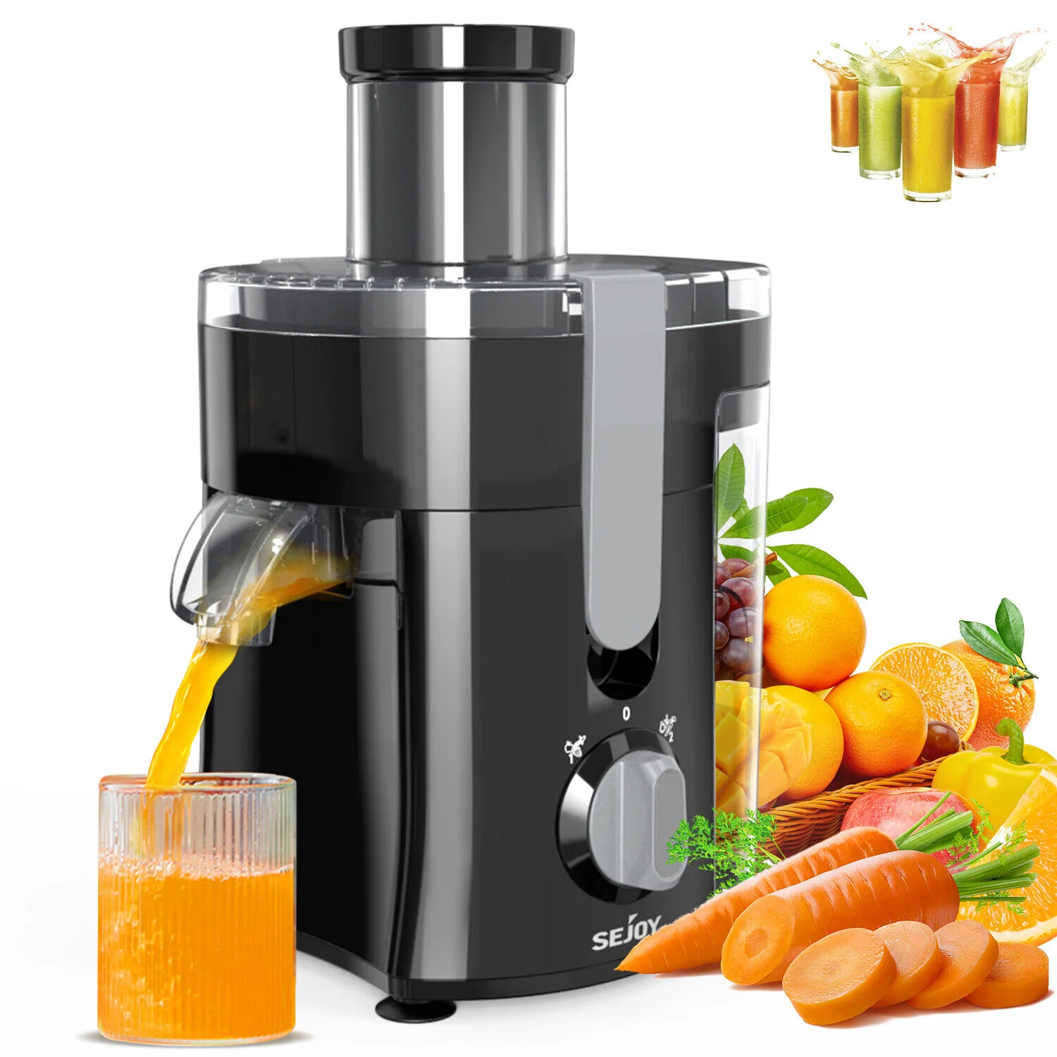 SEJOY Juicer Machine Electric Citrus Juicer Extractor Machine Fruit Veg Blender