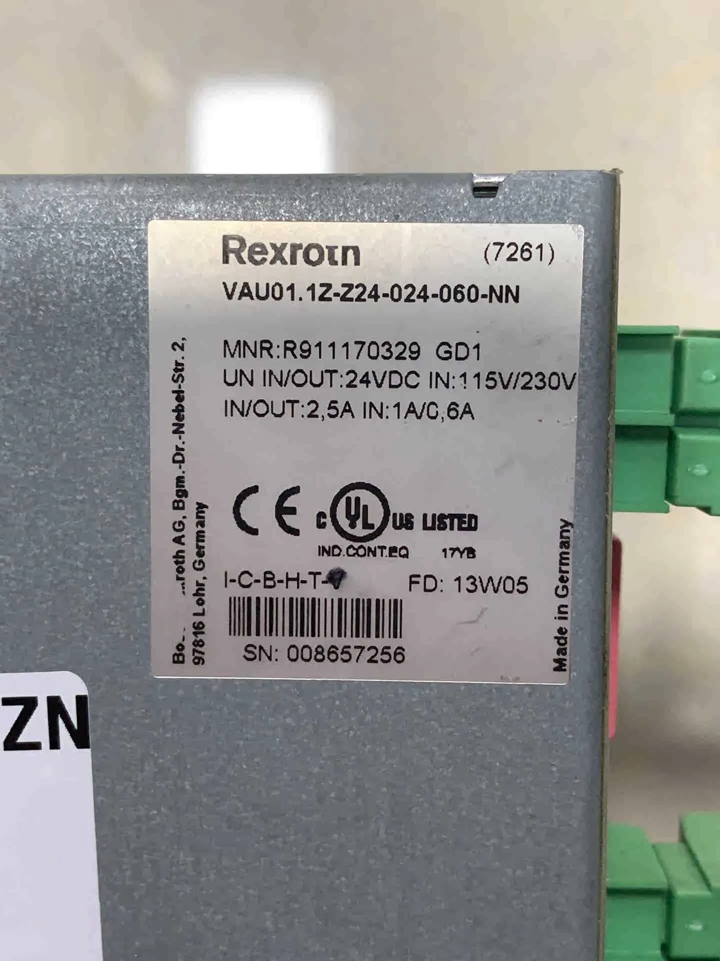 VAU01.1Z-Z24-024-060-NN Modulo di alimentazione per Rexroth