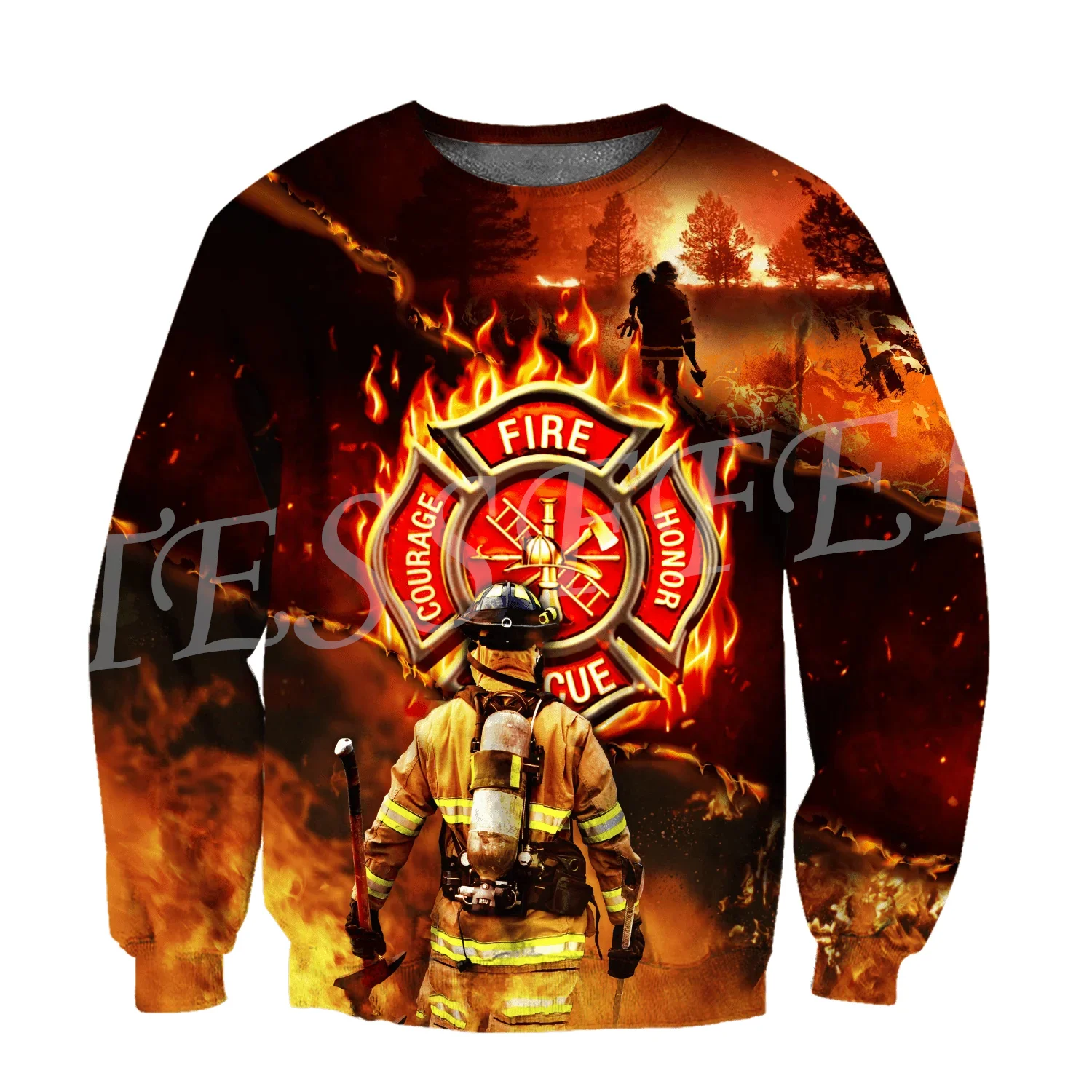 Custom Name Firemen Hero Worker Firefighter Suits Tracksuit Harajuku Vintage 3DPrint Pullover Streetwear Casual Jacket Hoodies V