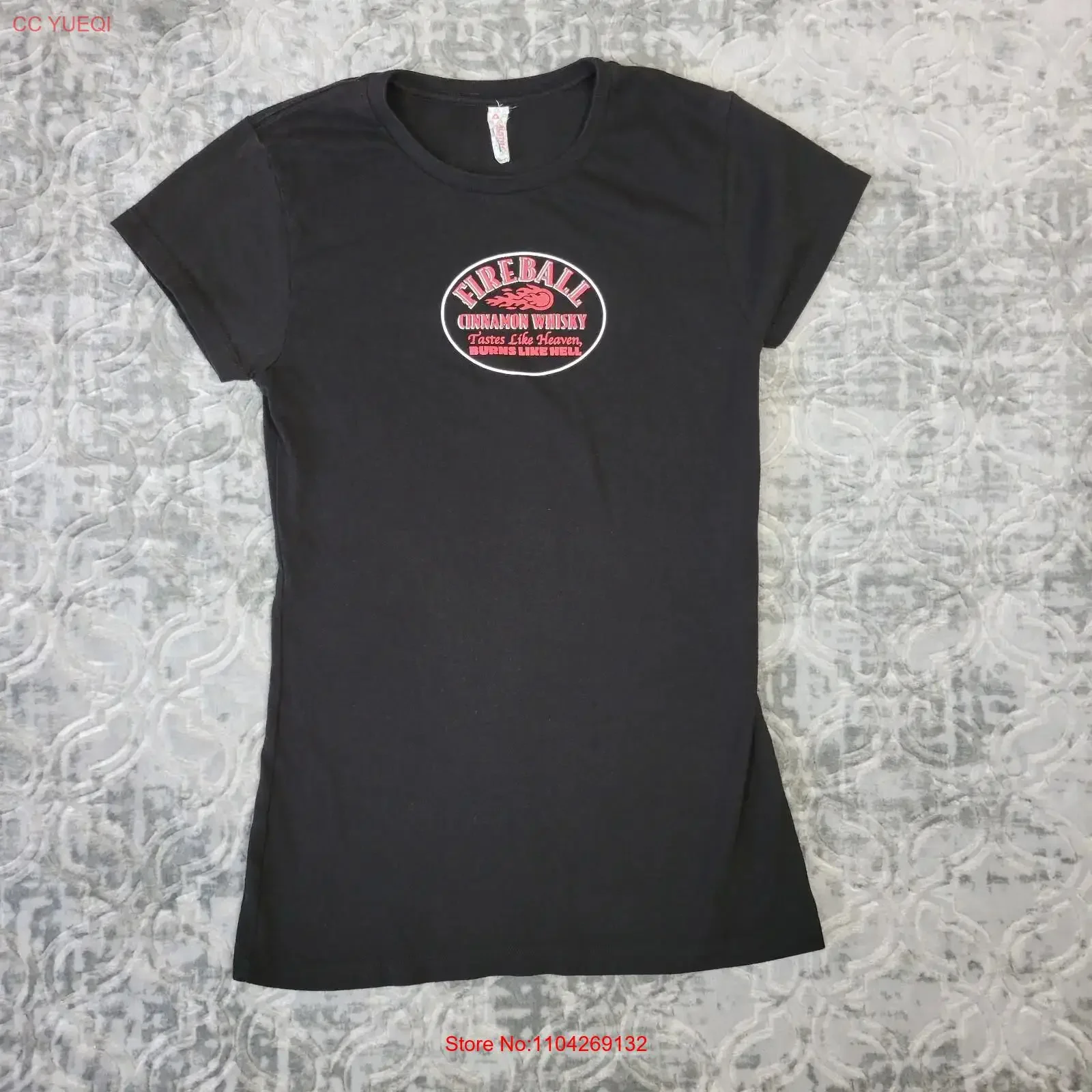 Fireball Whiskey T Shirt Womens Large Black I See You I'm Just Ignoring Bar vintage Washed fashion Soft Slightly streetwear