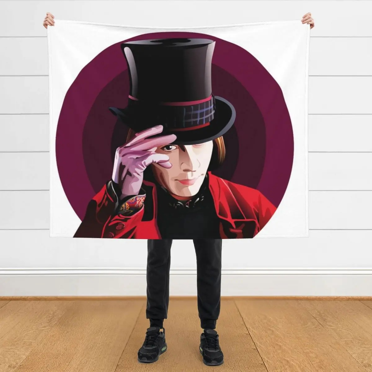 

Johnny Depp - Chocolate factory Throw Blanket Plaid on the sofa Single Luxury Brand Polar Blankets