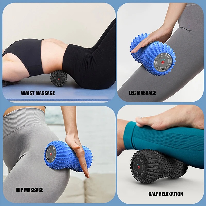 New Bluetooth Electric Massager Yoga Pole Massager Knee Rolling Axis Intelligent Vibration Relaxation Muscle Massage Ball