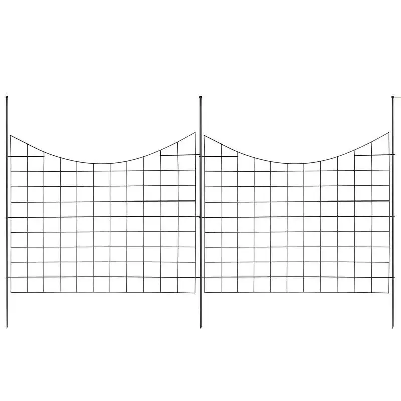 Metal Border Enclosure 36.6in(H) x 29.5in(L) For Garden Yard Outdoor Patio, 2.5 Inch Spike Spacing Underground Animal Barrier 5 Pack Black Coated Wire Panels