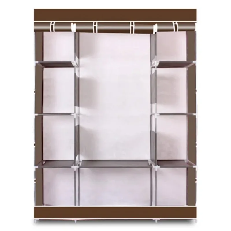 4-layer 10 grid non-woven wardrobe in coffee color