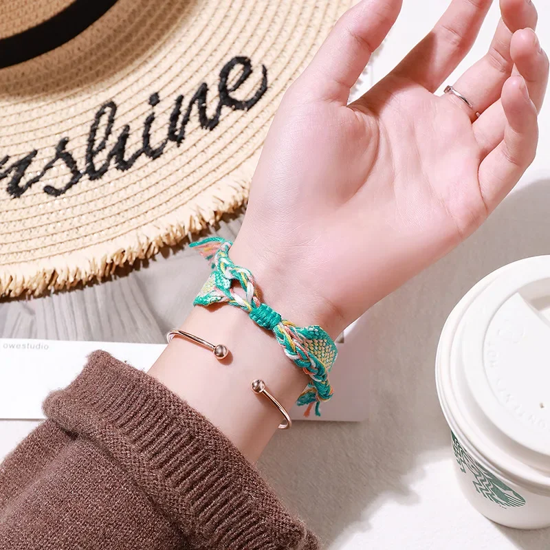 Ladies Knitted Style Watch Exquisite Disces Bohemian Birthday Gift Ethnic Style Woven Watches Reloj Mujer Girl Gift