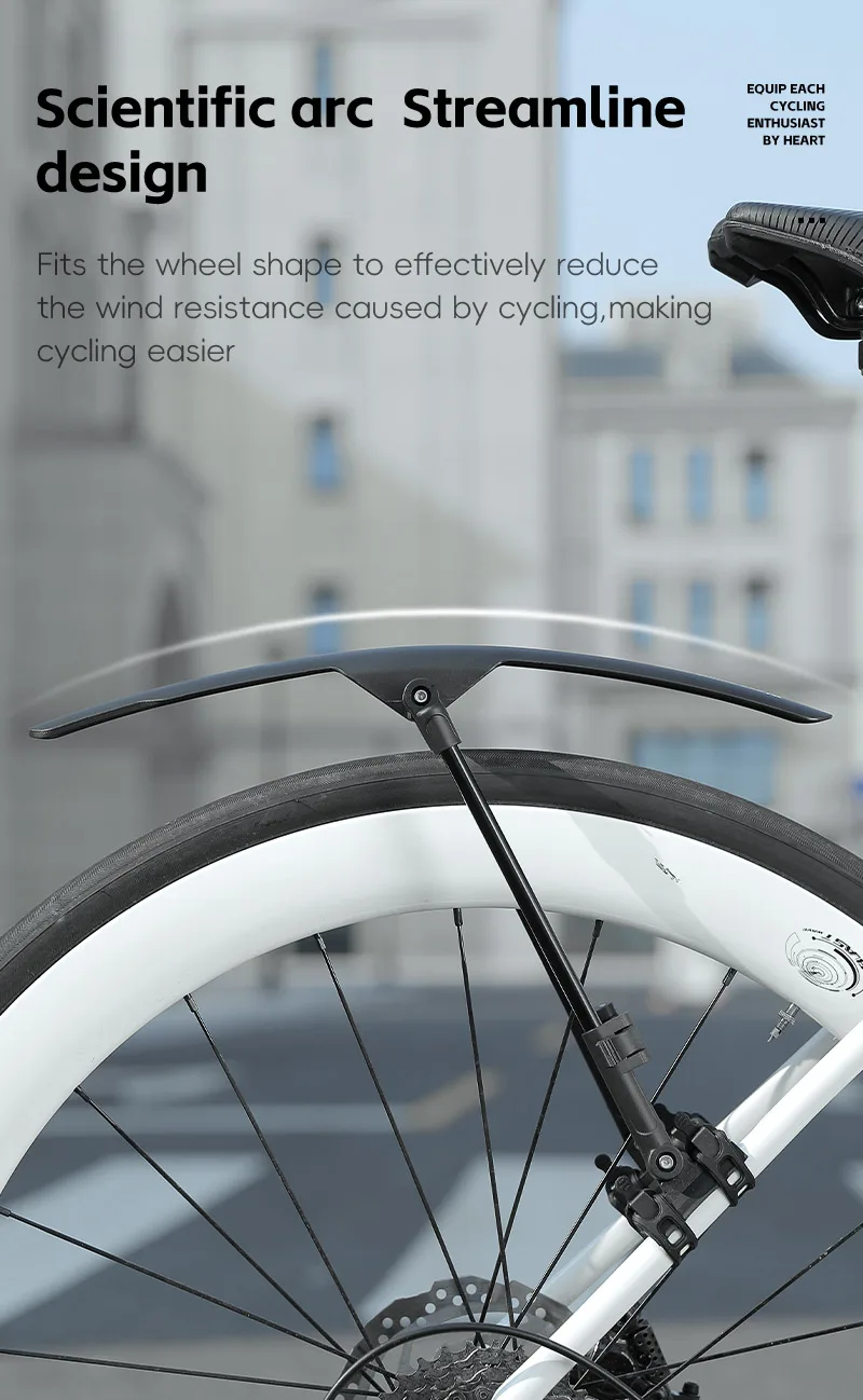WEST BIKING Schnellspann-Fahrradkotflügel 3,8 cm breit, Doppelstangen-Schutzblech-Set für Rennrad, Gravelbike, Fahrradzubehör für Regenfahrten – Detail 4