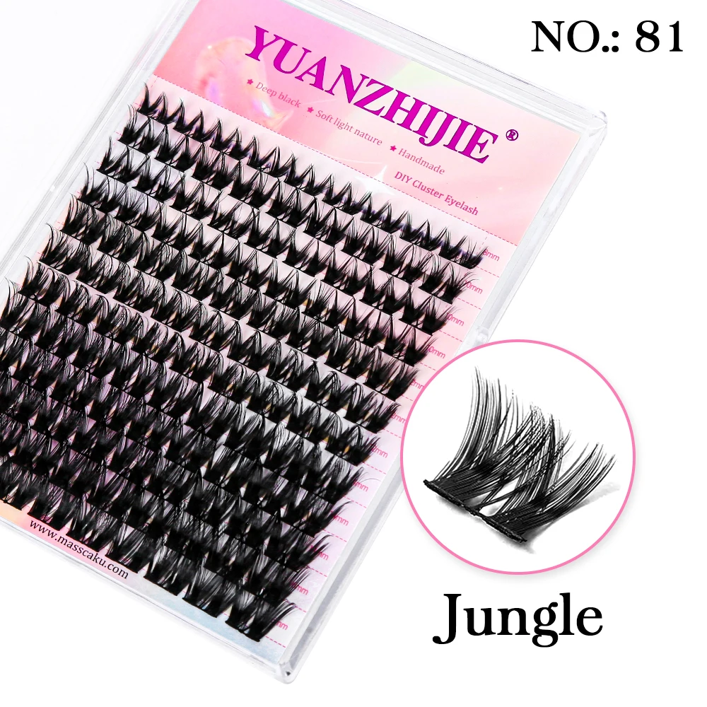 YUANZHIJIE DIY Cluster Wimper Extension 12 lijnen Zwaluwstaart Gesegmenteerde Wimpers Natuurlijke Lichter Bundel Make-Up Benodigdheden