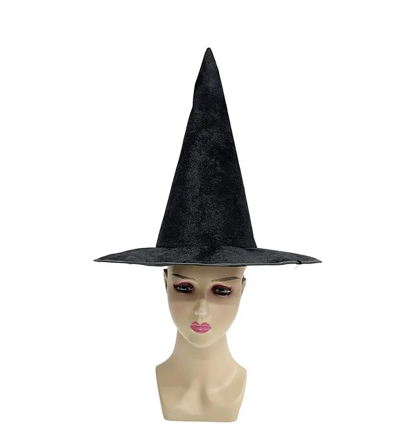 Hexenhut Halloween Farbiger Flanell Hexenhut Dunkler Hexenhut Zauberer Halloween Hexenhaarschmuck für Familienfestparty – Detail 10