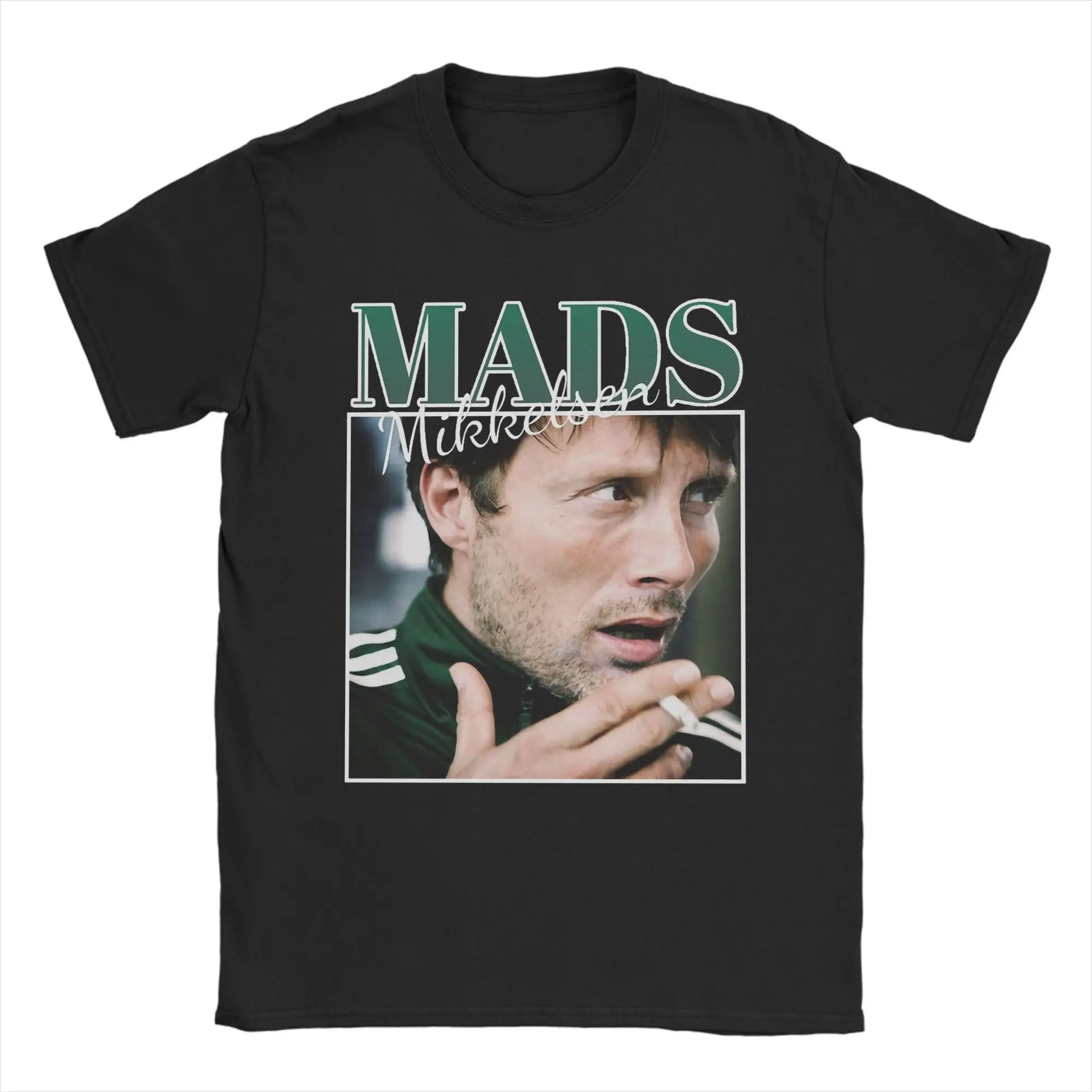 Camiseta Vintage Mads Mikkelsen de los 90 para hombres y mujeres, camiseta con cuello redondo, camisetas de manga corta Hannibal, ropa de verano