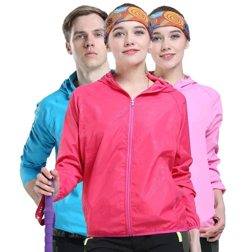 Imagen 2 del producto Chaqueta de senderismo Unisex para hombres, mujeres y adolescentes, impermeable, de secado rápido, cortavientos para acampar, Anti UV, senderismo, pesca, abrigos de lluvia con bolsillo