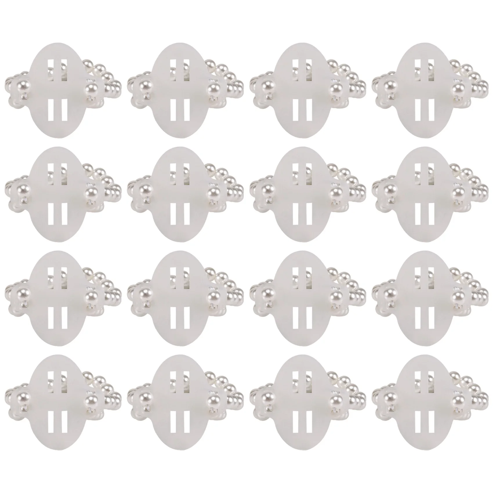 Fits for 16Pcs Elastic Pearl Wrist Bands Corsage Accessories Wedding Wrist DIY Artificial Flowers Decor for Wedding Beach Party