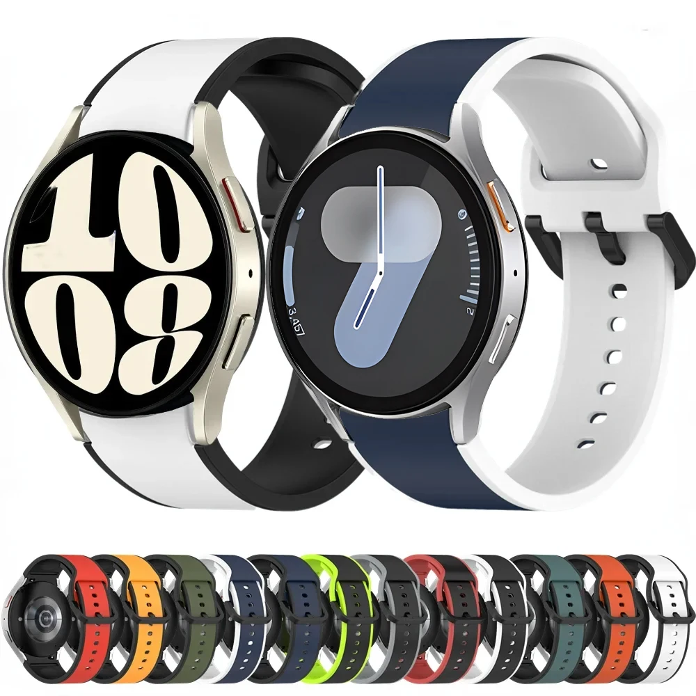 No Gap Silicone Strap for Samsung Galaxy Watch 7 6 5 4 40mm 44mm Pro 45mm Bracelet Wristband Watch 6 4 Classic 47mm 46mm 43mm 42