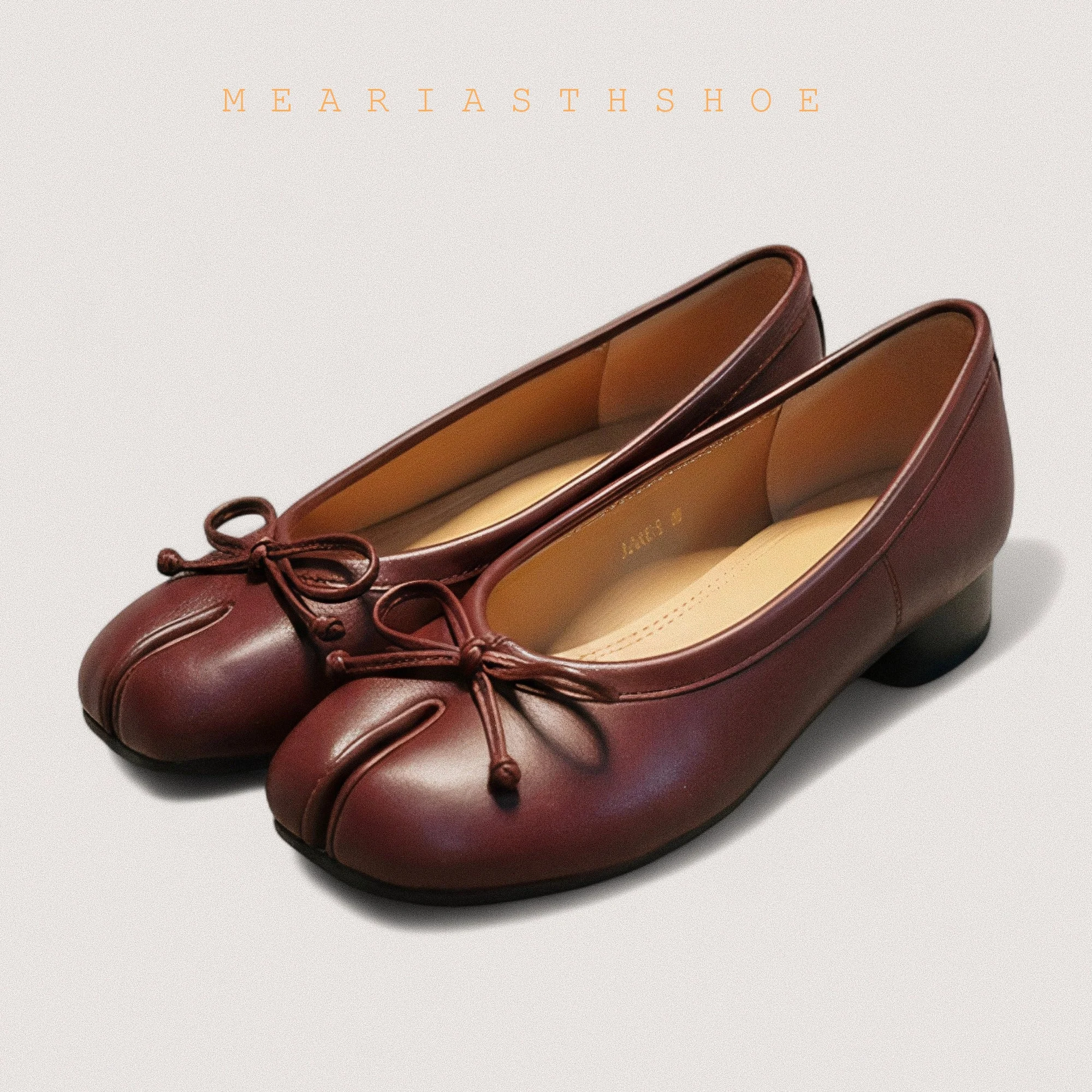 Spring Summer Microfiber Leather Split Toe Women Pumps Fashion bowknot Designer Low thick Heeled Tabi Soft Soles Loafers Shoes