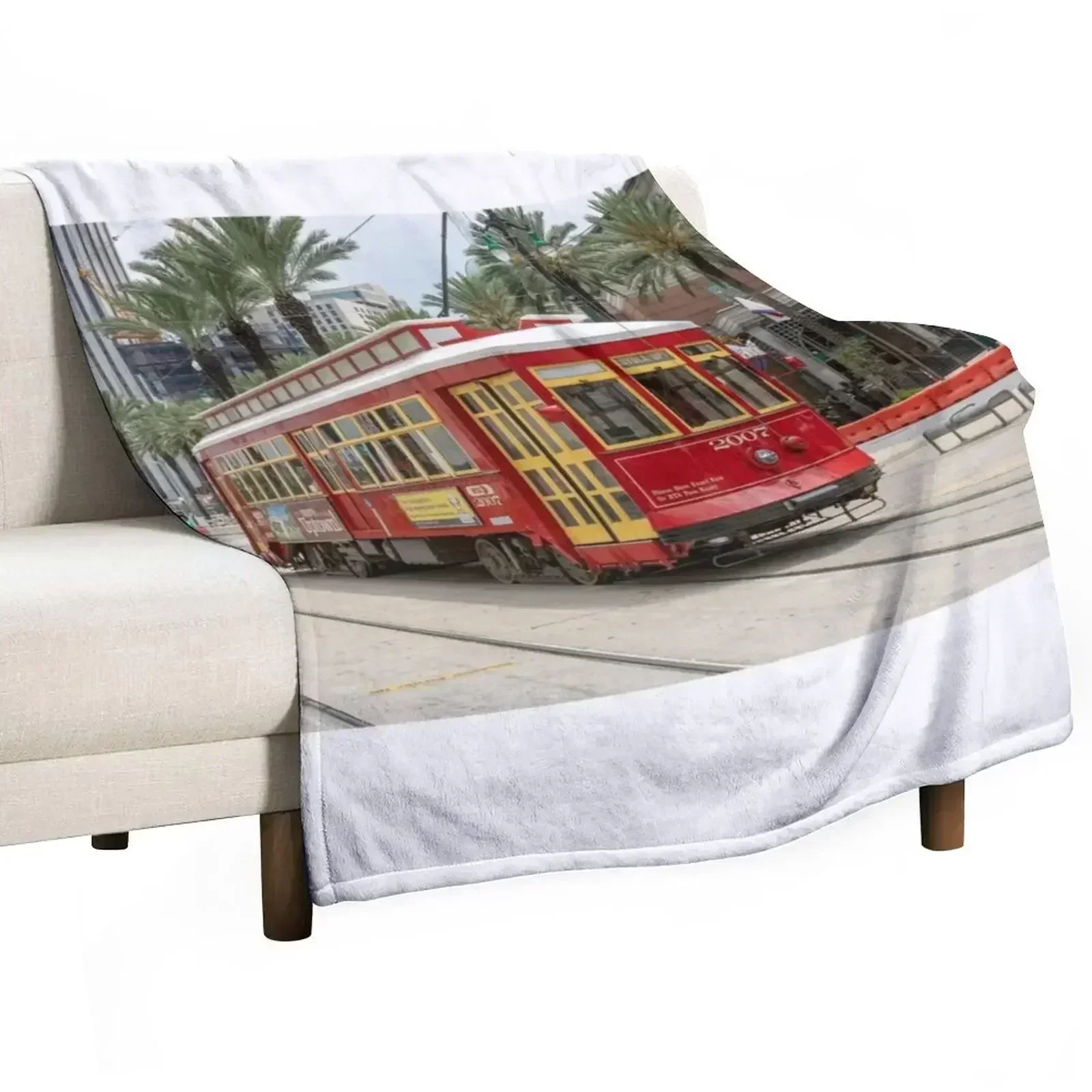 

NOLA Streetcar Throw Blanket Soft Beds for sofa Summer Warm Blankets