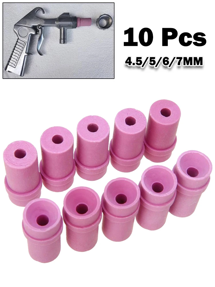 10pcs/lot Ceramic Sandblast Nozzle Air Sandblaster Tips For Pneumatic Blasting Tools 4.5mm, 5mm, 6mm, 7mm