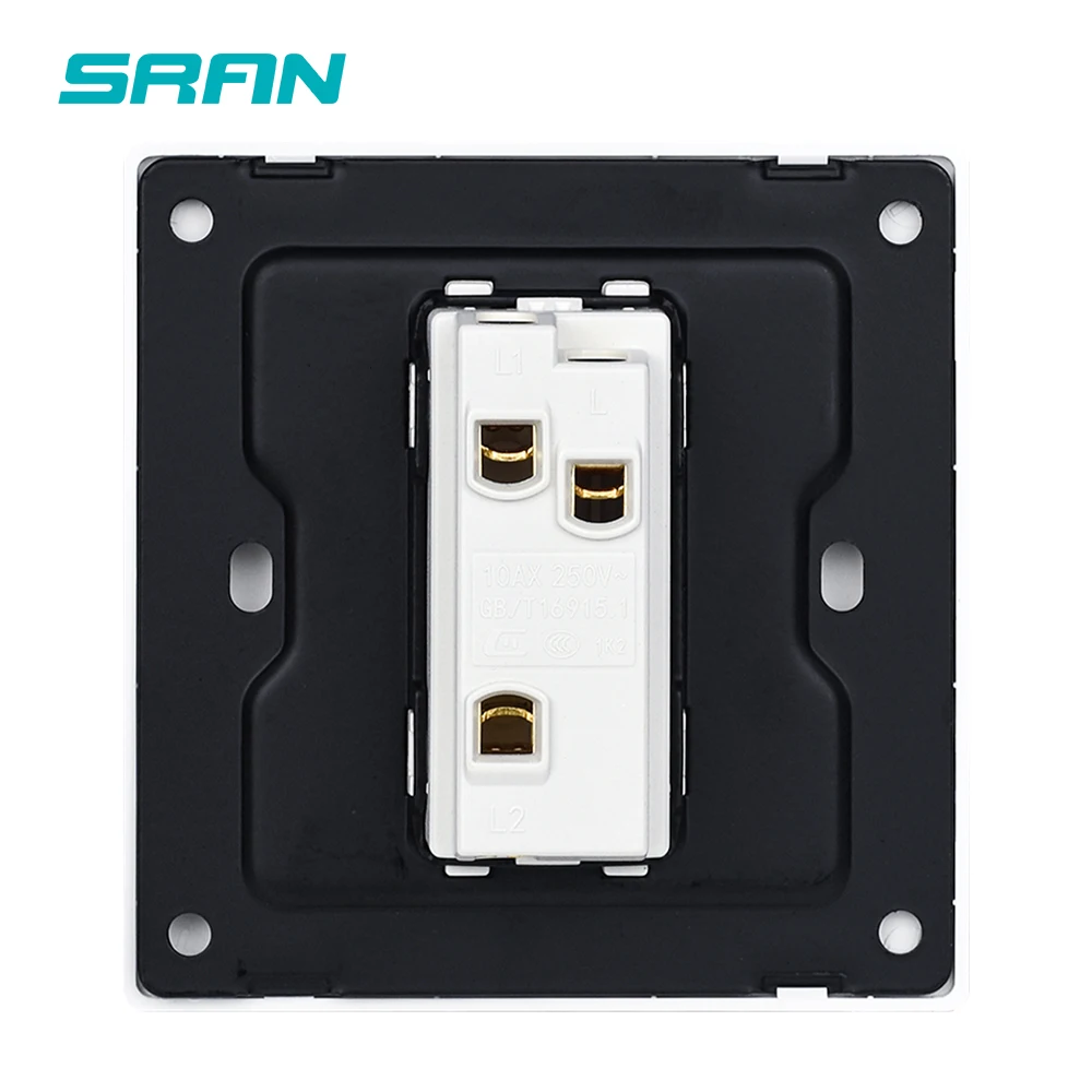 VISWE 1/2/3gang 2way Wall Light Switch, 86*90mm Ultra-thin Plastic Panel Mechanical Push Button Switch