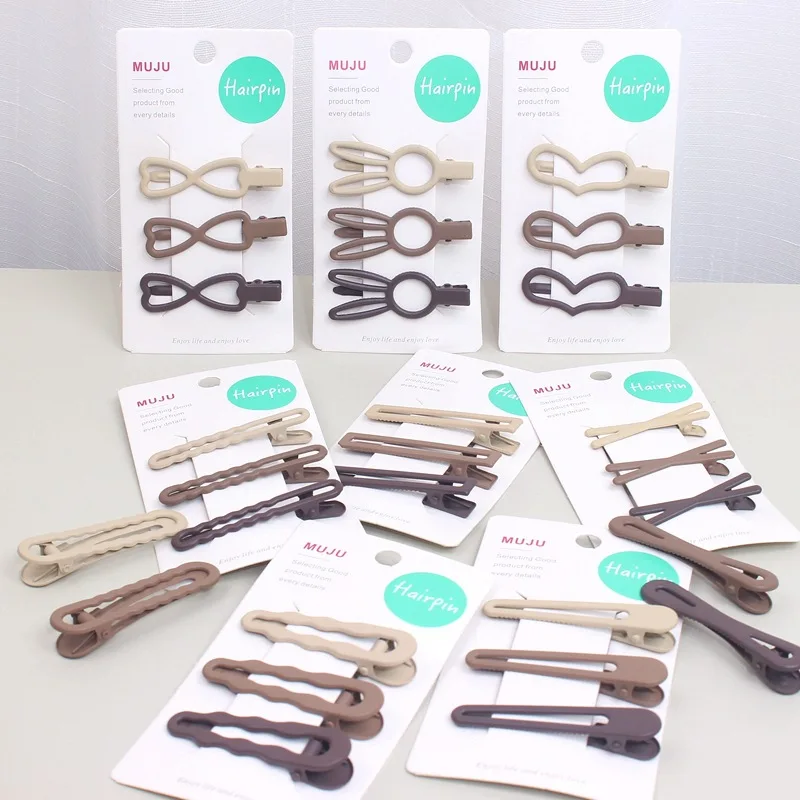 

3 шт., цвет чая с молоком, нескользящие заколки для волос, аэрозольная краска, зажим в виде утконоса, минималистичный уличный стиль, заколка для ванны с металлическим краем
