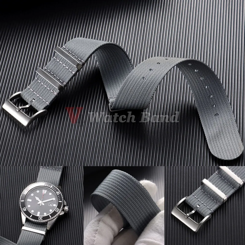 High Quality Fabric Watchband 18mm 20mm 22mm Sport Watch Straps Woven Nylon Strap One Piece Weave Watch Band for Omega for Seiko view 5