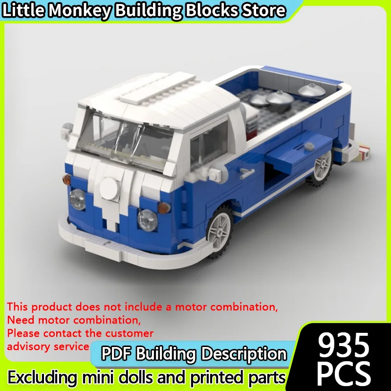 

City Car Model MOC Building Bricks T1 Single Cab Pickup Truck Modular Technology Children Holiday Gifts Assemble Toys Suit