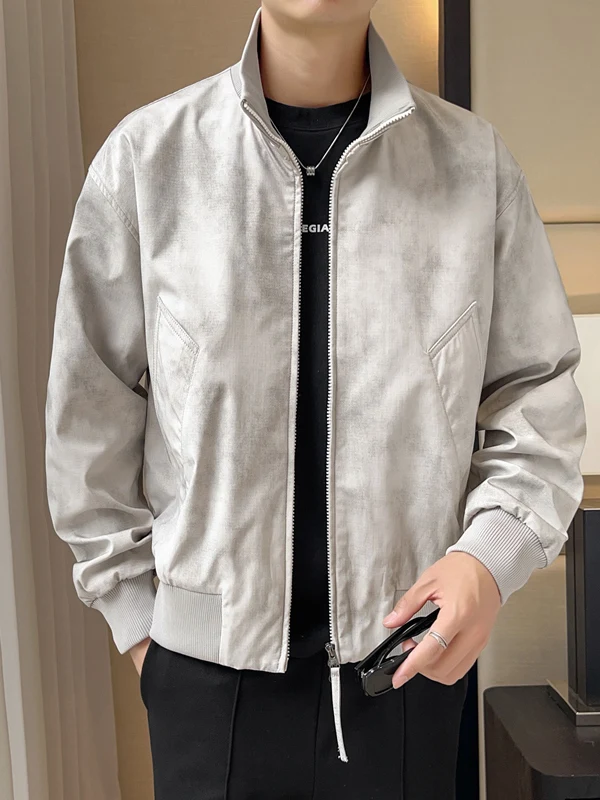 

Мужская куртка в американском ретро-стиле, новинка 2025 года, весна-осень, для активного отдыха, без капюшона, с воротником-стойкой, ветровка