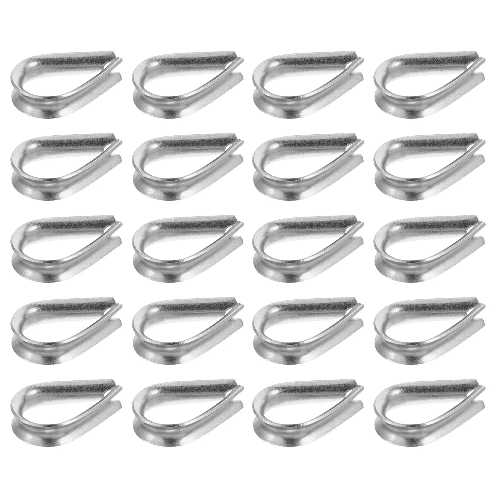50Pcs Steel Wire Rope Protection Thimbles Heavy Duty Stainless Steel Rigging Sleeves for Outdoor Marine Climbing Camping Towing