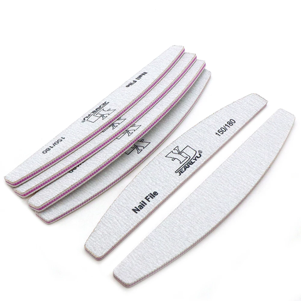 30 ชิ้นตะไบเล็บสองด้าน 150/180 กริตสีเทากระดาษทรายกล้วยเล็บตะไบบัฟเฟอร์แถบขัดเล็บอุปกรณ์เสริมและเครื่องมือ