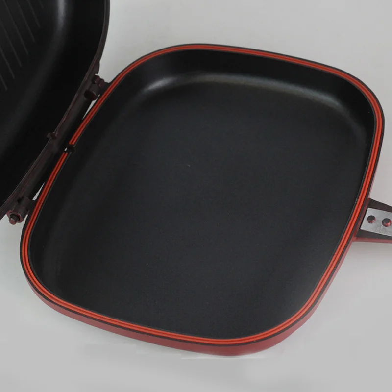 Skillet Grill Pan 28cm Double Pot Doubel Sided Grill Pan Frying Pan Double Pan Grill Pan Baking Tray Double Faced Wok Pan Frypan